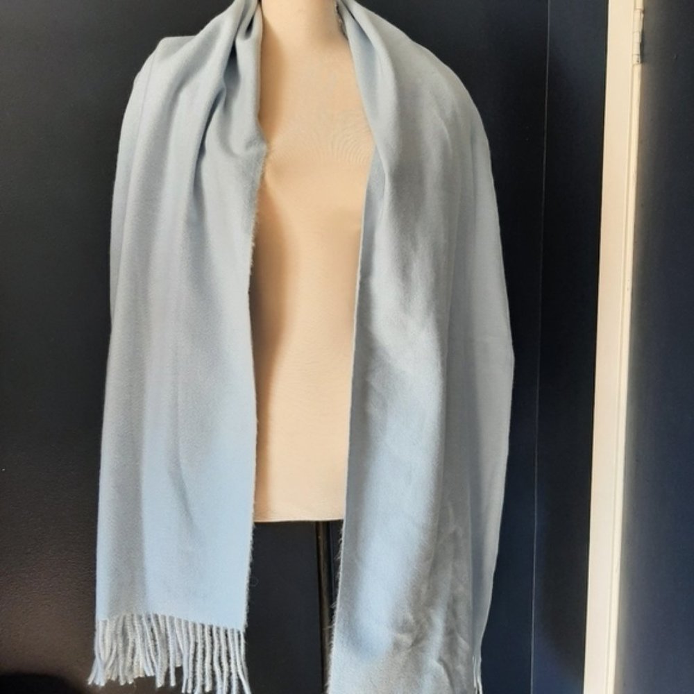 Baby blue large blanket like cashmere scarf